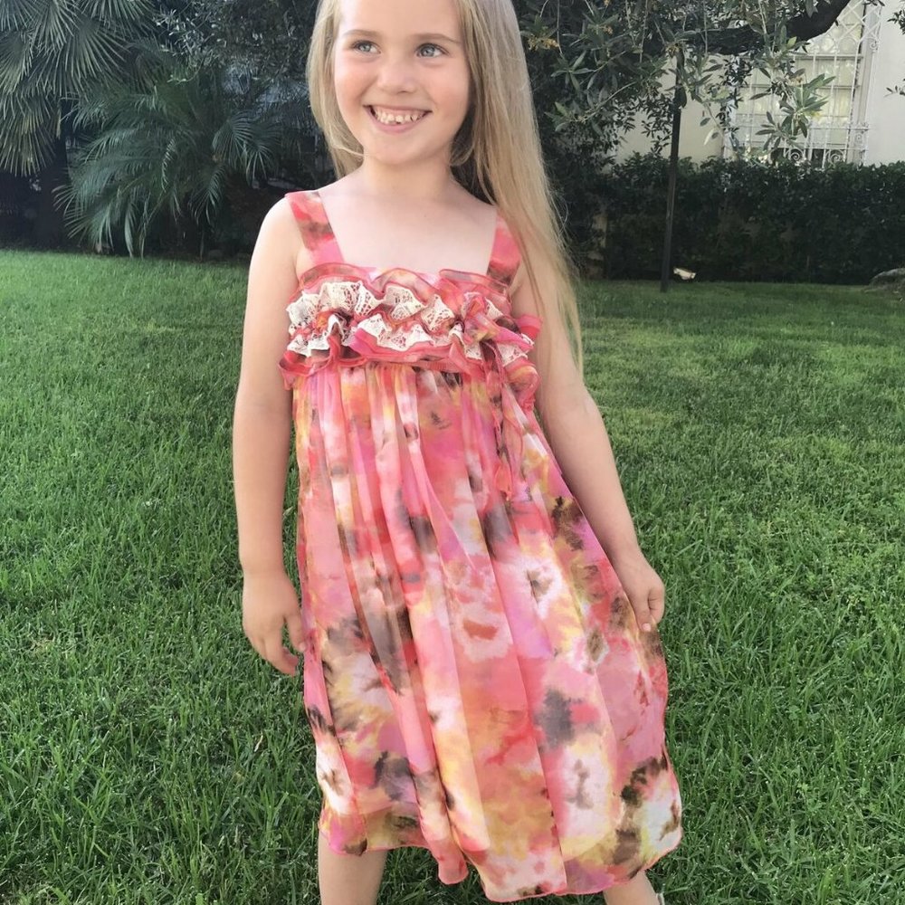Isobella & Chloe Ruffles Multi-Color Floral Dress